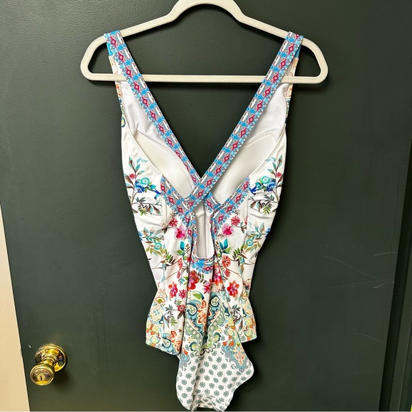 Johnny Was Dreamer One Piece Bathingsuit Womens XXL Floral Summer Swim Wear - Picture 5 of 11